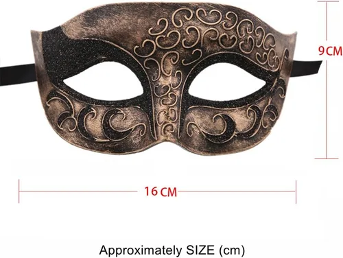 Vista 2 de Un par de máscaras venecianas para parejas (pareja dorada vintage)