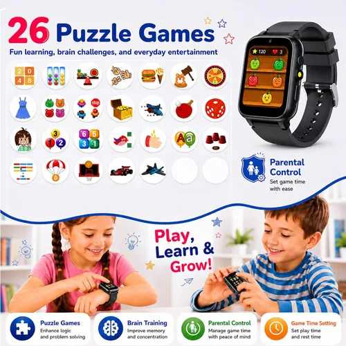 Vista 5 de Reloj inteligente infantil para niñas y niños de 4 a 10 años