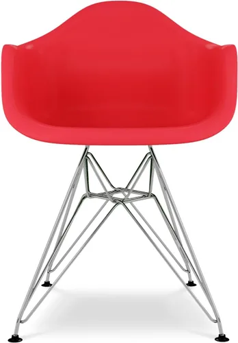 Vista 3 de Sillones Tower de plástico y acero cromado de 18 pulgadas en rojo (juego de 2)