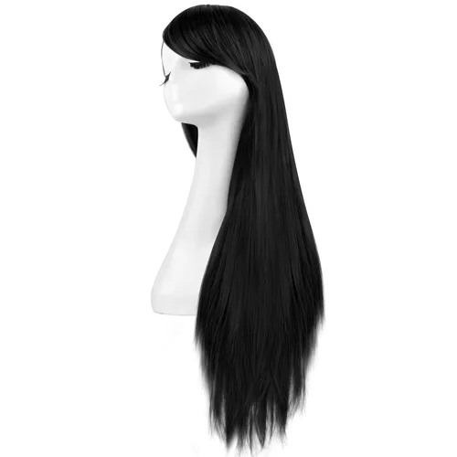 Vista 3 de Pelucas para cosplay negro largo lacio Anime Supia-Yisol 31,5 pulgadas / 80 cm