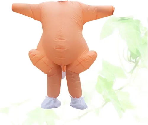 Vista 7 de Happyyami 1 juego de disfraz inflable de pavo para adultos, disfraz de pavo inflable para Halloween, otoño, cosecha, fiesta de Acción de Gracias