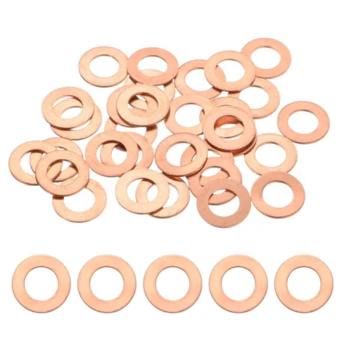 Vista 17 de M METERXITY Paquete de 30 arandelas de cobre, arandelas métricas de sellado de cobre M6x12x1mm para pernos, tornillos, tuercas