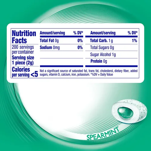 Vista 2 de MENTOS Sugar Free Gum with Xylitol, Spearmint, 50 Piece Bottle (4 Pack)