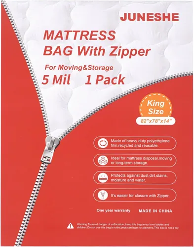 Vista 7 de Bolsa de almacenamiento de colchón individual con cremallera, funda de 5 mil de grosor Plastic Mattress Protector, Moving Supplies, Waterproof