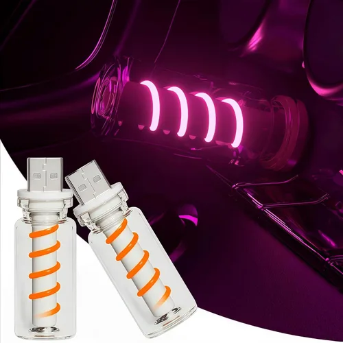 Vista 16 de Luz nocturna USB para automóvil, lámpara de filamento LED retro regulable táctil, mini luz ambiental USB para interior de vehículo, dormitorio