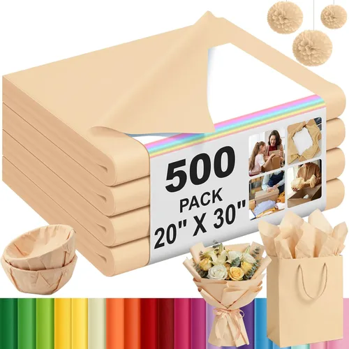 Vista 33 de Qilery - 500 hojas de papel de seda negro a granel para bolsas de regalo de 15 x 20 pulgadas, sin ácidos, para regreso a clases, papel de regalo