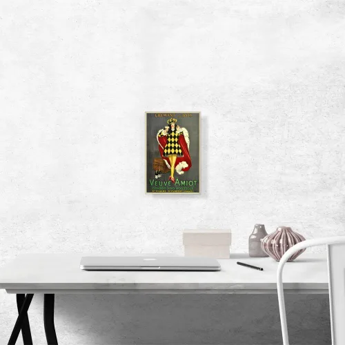 Vista 2 de ARTCANVAS Veuve Amiot King of Sparkling Wines 1922 - Lienzo decorativo con marco estirado, póster de imagen giclée, decoración de pared por Leonetto