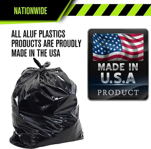 Vista 7 de Aluf Plastics Bolsas de basura negras resistentes de 65 galones, 1.5 mil, 50 x 48 pulgadas, paquete de 5000 unidades, para contratistas, exteriores