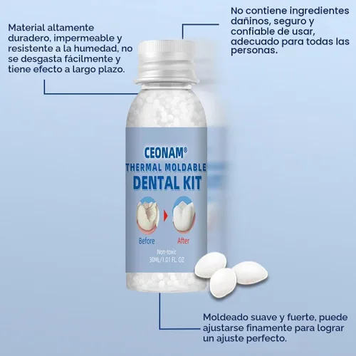Vista 4 de Kit de reparación de dientes, kit de reemplazo de dientes para restauración temporal de dientes perdidos y rotos, cuentas de ajuste térmico