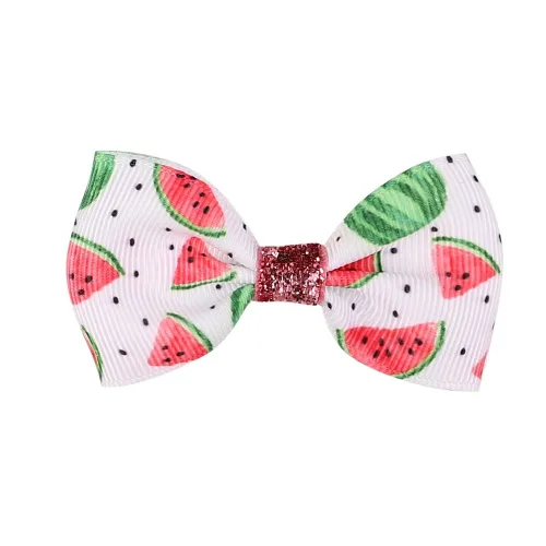 Vista 8 de Pinzas para el cabello con lazo de sandía, para niñas, con lazo de frutas, color sandía, BBG22 (6 unidades, A)
