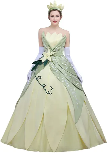 Vista 3 de Angelaicos Vestido de fiesta con diseño de hojas cosidas a mano para mujer forro polar verde con licencia oficial de star wars silent one crew