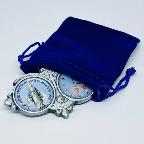 Vista 4 de Amazing Saints Miraculous Medal Auto Visor Clip Accesorio con Bolsa de Regalo