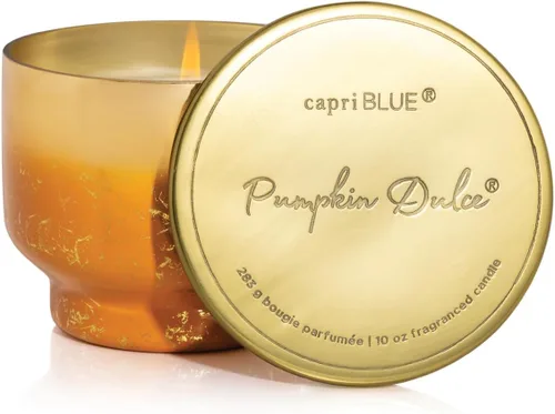 Vista 19 de Capri Blue Glimmer Mini Tin - Vela perfumada a manzana con mini portavelas, mezcla de cera de soja, Capri Blue Apple Cider Social Red and Gold