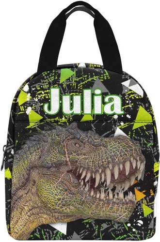 Vista 15 de InterestPrint Bolsa de almuerzo personalizada de mamá papá, bolso de picnic con cremallera de bosque con marco dorado personalizado reutilizable