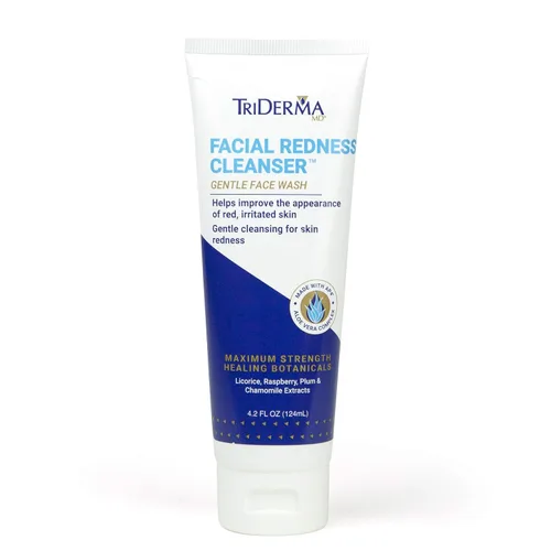 Vista 6 de TriDerma Paquete de alivio del enrojecimiento facial, limpiador facial suave más crema facial hidratante, tratamiento calmante diario