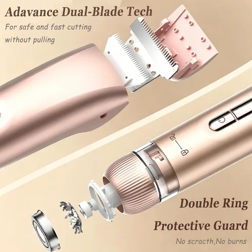 Vista 3 de Afeitadora eléctrica impermeable 2 en 1 para mujer, color oro rosa