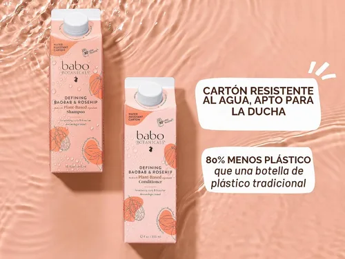 Vista 3 de Babo Botanicals Defining Baobab & Rosehip Shampoo + Bundle with Conditioner – For extra dry, curly hair – Smooth & Define – Passion Fruit Ferment