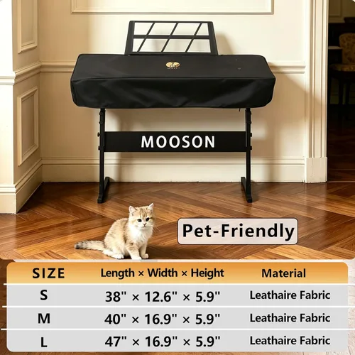 Vista 3 de Funda para teclado de 61 teclas, impermeable, a prueba de polvo, con forro polar, apta para mascotas, diseño de doble cremallera, apto para Yamaha