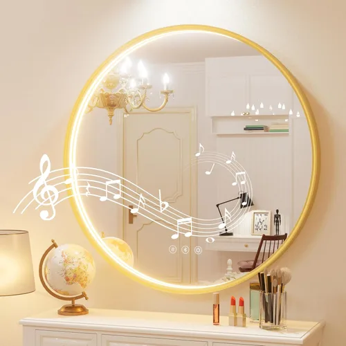 Vista 22 de Espejo de baño LED Bluetooth de 20 pulgadas con antivaho