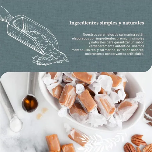 Vista 5 de Taras Caramelos gourmet de sal marina Caramelos totalmente naturales Cremosos y envueltos individualmente con mantequilla real (20 onzas)