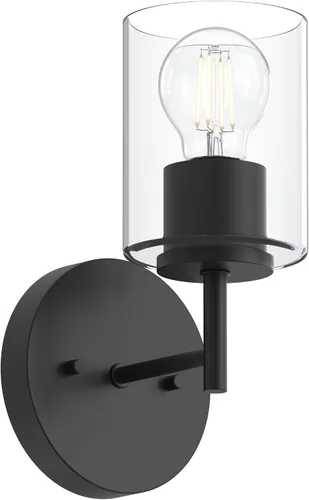 Vista 43 de Progress Lighting Lámpara moderna de tocador de baño de cristal blanco grabado con 4 luces, colección Replay, níquel cepillado (P2160-09)