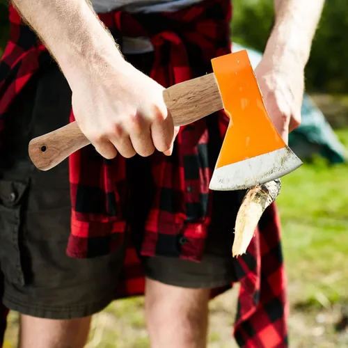 Vista 2 de Housoutil Accesorios de camping, mango de madera, mango de madera, hacha de lanzamiento, mango de hacha de hacha, mango de repuesto de madera