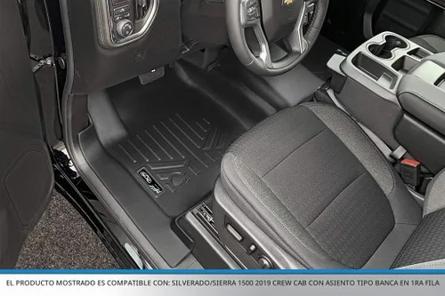 Vista 2 de SMARTLINER Alfombrillas de Suelo de Primera Fila Liner Compatibles con Chevrolet Silverado 1500 2019-2025