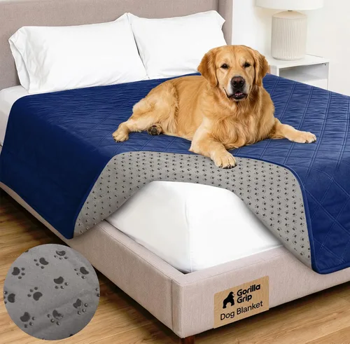 Vista 22 de GORILLA GRIP® Manta impermeable para perro, funda de sofá a prueba de fugas para perros, parte trasera de agarre de silicona, protege el sofá
