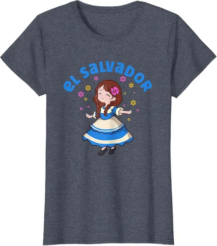 Vista 52 de Camiseta de mujer hispana con bandera salvadoreña de El Salvador Orgullosa, Negro
