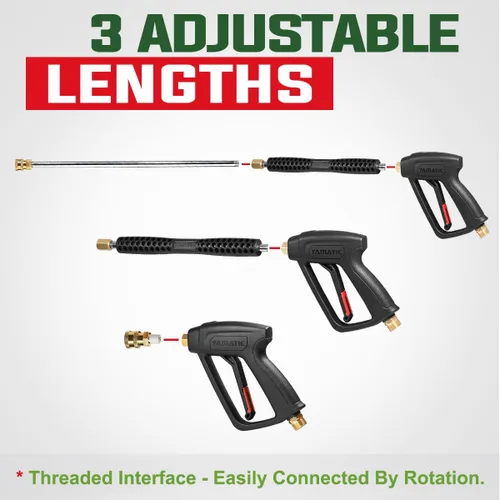 Vista 3 de YAMATIC Kit de pistola y manguera de lavado a presión, pistola de lavado eléctrico con varilla de extensión y adaptador M22-0.591 in, manguera