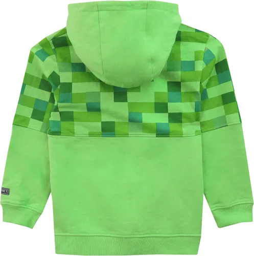 Vista 7 de Minecraft Sudadera con capucha Creeper para niño, forro polar verde con licencia oficial de star wars silent one crew.