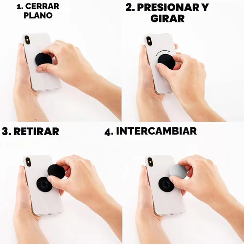 Vista 8 de Agarre para teléfono PopSockets con soporte expansible, agarre adhesivo - Golden Prana Black Prana Negro