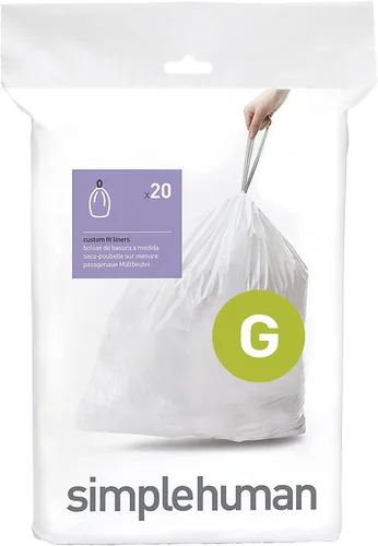 Vista 11 de simplehuman Forro para bote de basura de ajuste personalizado, 45 litros/12 galones, 20 unidades (paquete de 2)