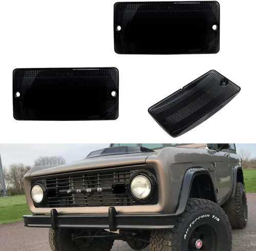 Vista 6 de Para 1969 1970 1971 1972 1973 1974 1975 1976 1977 Ford Bronco Truck Parking Parking Turn Signal Lights Carcasas ámbar Lens D1UZ-13208-A