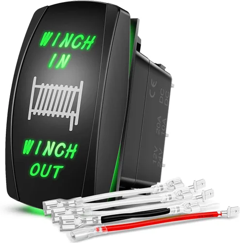 Vista 20 de Nilight 90005B Interruptor Basculante Láser Momentáneo de 7 Pines para Cabrestante en Kit de Arnés de Cableado para Cabrestante 20A/12V 10A/24V