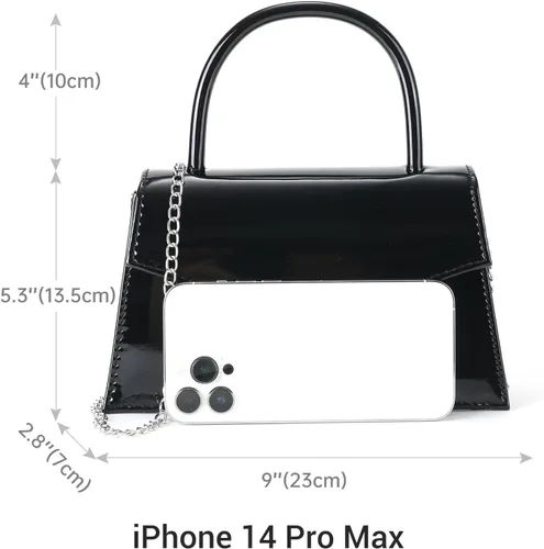 Vista 4 de Milisente Bolso de noche para mujer, bolso de mano para fiesta nupcial, bolsos de cóctel y baile de graduación con charol