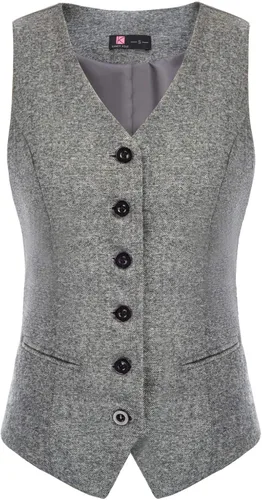Vista 8 de KANCY KOLE Chaleco vintage para mujer, totalmente forrado, formal, de negocios, con botones, chaleco steampunk