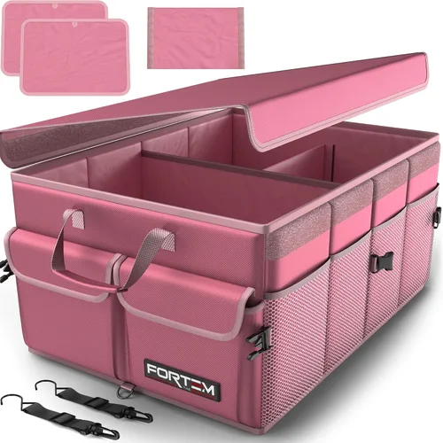 Vista 19 de FORTEM Organizador de maletero para SUV, organizador de maletero de automóvil, almacenamiento plegable, accesorios de coche para mujeres y hombres