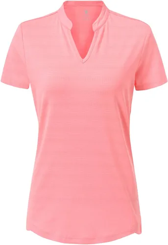 Vista 2 de BASUDAM Polo de golf para mujer, cuello en V, manga corta, sin cuello, secado rápido