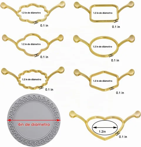 Vista 2 de cnomg 7 piezas de moldes de sello de cera de metal, esterilla de sellado de cera de oro, kit de moldes para invitaciones, sobres, regalos, embalaje