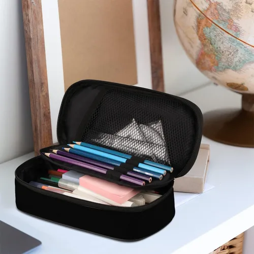 Vista 5 de Estuche de cuero blanco de béisbol 3D para lápices, organizador de papelería de gran capacidad, bolsa para lápices con agua y fuego para niños