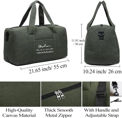 Vista 5 de Bolsa Duffel Personalizada para Baile para Hombres Bolsa Duffel de Viaje, Bolso de lona