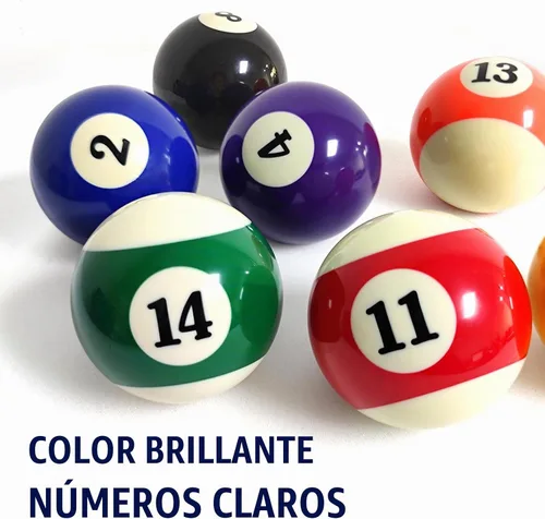 Vista 5 de Juego completo de bolas de billar de 2-1/4 pulgadas, 16 bolas de resina, tamaño y peso reglamentarios, juego completo de bolas de mesa de billar