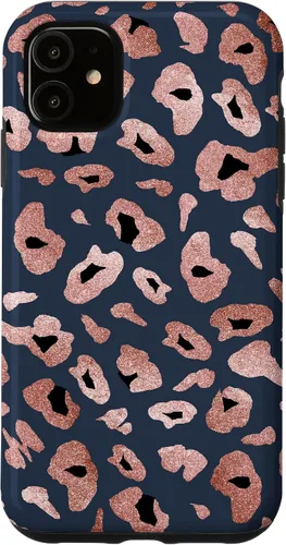 Vista 8 de Rose Leopard Print Blue Cheetah Jaguar Pattern Case for iPhone 17