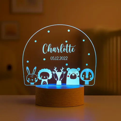 Vista 9 de Luz de noche personalizada con nombre de bebé para niños, niñas, niños, decoración de guardería con estrellas y nubes de acrílico - Incluye control