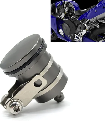 Vista 9 de Universal motocicleta aceite taza depósito líquido freno trasero para Z400 Z650 Z900 Z900RS Ninja 400 Ninja 650 negro