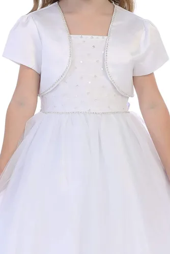Vista 4 de Vestidos de Primera Comunión para Niñas 7-16 Vestido de Santa Comunión Blanco Vestidos de Primera Comunión para Niñas