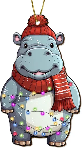 Vista 10 de Adornos colgantes de Navidad de Husky impresos por dos lados, recuerdo para mujeres, hombres y amigos, decoraciones colgantes de árbol de Navidad