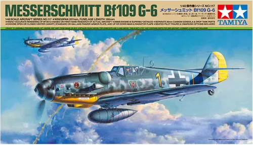 Vista 2 de Tamiya 61117 1/48 Messerschmitt BF 109 G-6 Kit de avión modelo de plástico