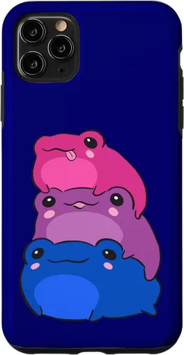 Vista 13 de Funda estética para iPhone 12/12 Pro Bisexual Flag Color Frogs Sutil Bi Pride LGBTQ